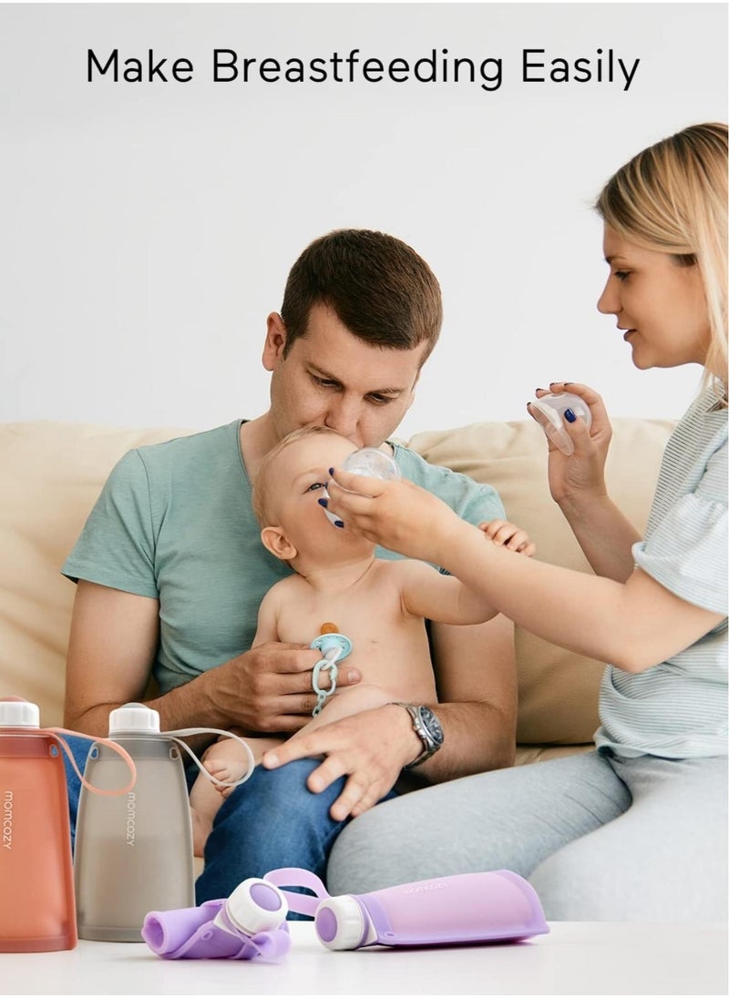 Momcozy - أكياس حليب الثدي المصنوعة من السيليكون قابلة لإعادة الاستخدام، لتوفير الرضاعة الطبيعية مع مانعة للتسرب، وأكياس تخزين الفريزر، خالية من مادة BPA - Image 1