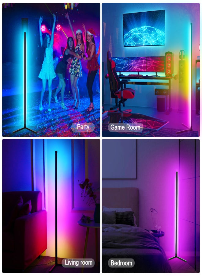 مصباح زاوية LED ذكي، مصباح أرضي بإضاءة RGB، مصباح زاوية قابل للفصل، تحكم عبر تطبيق، تحكم عن بعد مع مزامنة الموسيقى، توصيل وتشغيل USB - Image 5