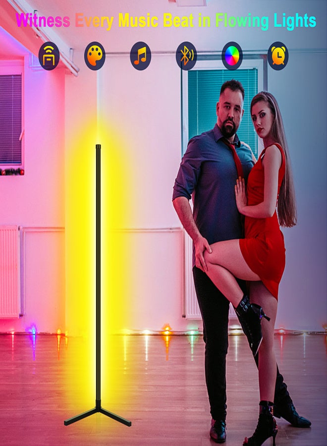 مصباح زاوية LED ذكي، مصباح أرضي بإضاءة RGB، مصباح زاوية قابل للفصل، تحكم عبر تطبيق، تحكم عن بعد مع مزامنة الموسيقى، توصيل وتشغيل USB - Image 2