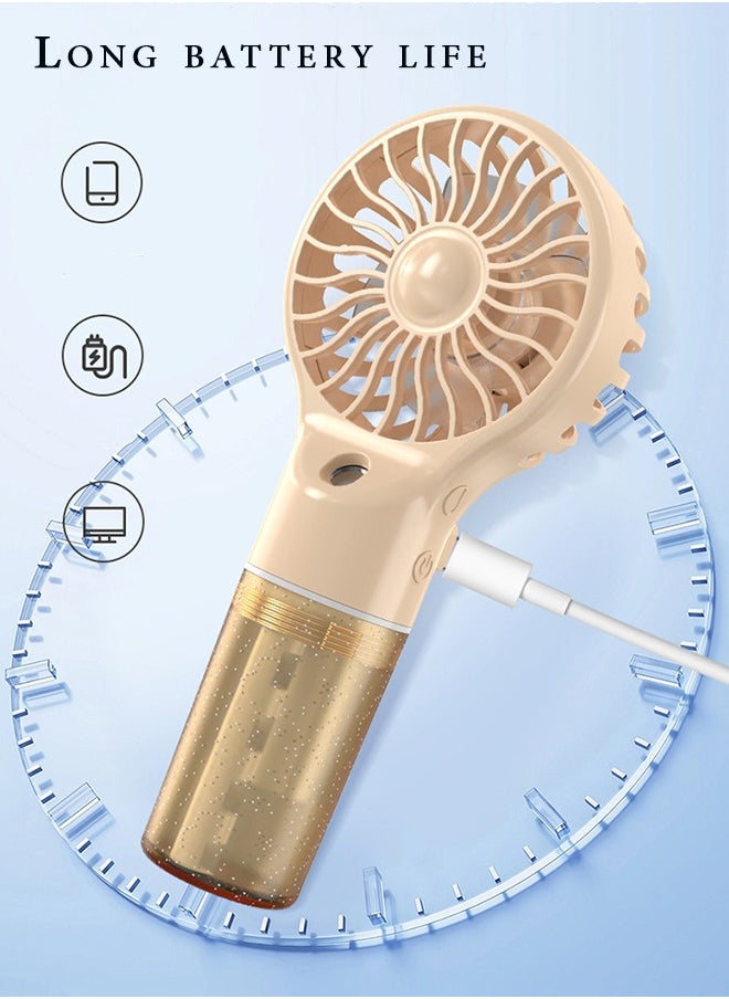 SUNDAREE - Handheld Personal Spray Mist Fan Rechargeable Cooling Fan Personal Fan for Girls Boys, Grey - Image 1