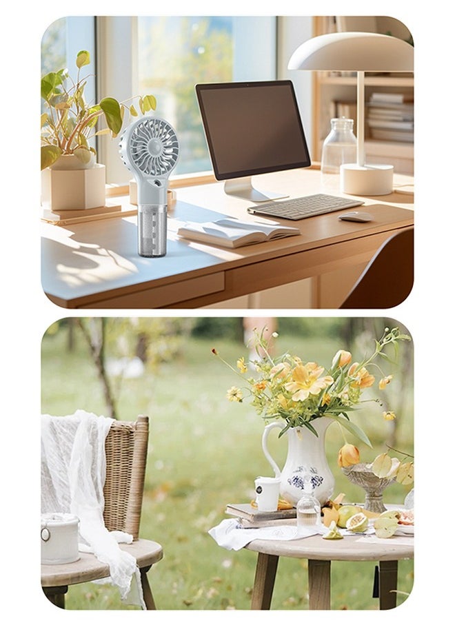 SUNDAREE - Handheld Personal Spray Mist Fan Rechargeable Cooling Fan Personal Fan for Girls Boys, Grey - Image 1