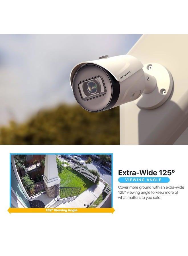 AMCREST UltraHD 4K (8MP) Outdoor Bullet POE IP Camera, 3840x2160, 98ft NightVision, 2.8mm Lens, IP67 Weatherproof, MicroSD Recording, White (IP8M-2496EW-V2) - Image 5