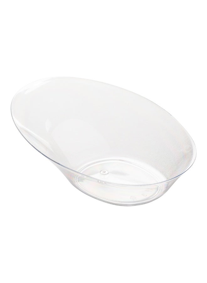 Restaurantware 4 x 2.9 x 1.3 Inch Mini Tasting Dishes, 100 Disposable Mini Dessert Dishes - Oval, Ellipse Design, Clear Plastic Appetizer Dishes, Serve Samples or Snacks, For Parties or Weddings - Image 1