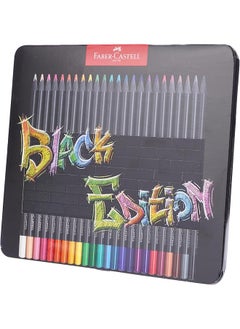 Black Edition Flat Colour Pencils In Tin Case 24 Pieces