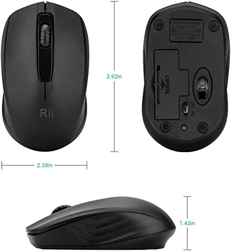 Rii 10-Pack Wireless Mouse,2.4G Portable Computer Mice for PC, Laptop, Windows,Office Included Wireless USB dongle (Black) - Image 2
