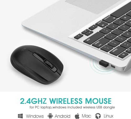 Rii 10-Pack Wireless Mouse,2.4G Portable Computer Mice for PC, Laptop, Windows,Office Included Wireless USB dongle (Black) - Image 5