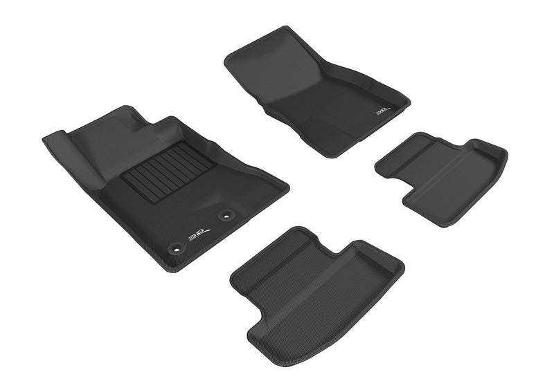 3D MAXpider Custom Fit Kagu Floor Mat 2 Eyelets Black Compatible with Ford Mustang 20152025  Full Set
