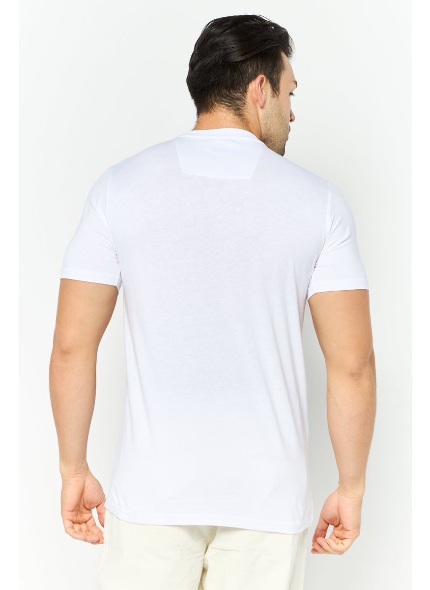 Cavalli Class Men Round Neck Short Sleeve Graphic Print T-Shirt, White  - Image 4