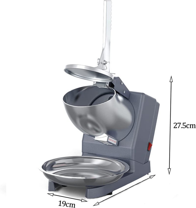 TRADY Electric Ice Crusher Crushed Ice Maker Prevent Splash Stainless Steel Three Blades Ice Shaver Machine for Commercial Household Ice Snow Cone Maker High Power 500W  - Image 2