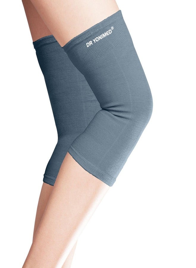 Dr Yonimed Stretchable Compression Knee Cap LARGE Drak Grey Colour, For Knee Support, Knee Sleeve Brace for Running, Tennis, Football, Joint Pain Relief, (1 Pair) for Men & Women. - Image 1