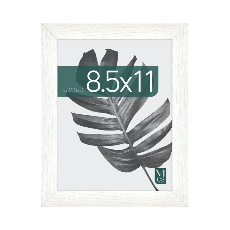 MCS Studio Gallery 85x11 Picture Frame White Woodgrain Rectangle Photo Frame for Photos Posters  Art Prints  Easel for Tapletop Display 1Pack