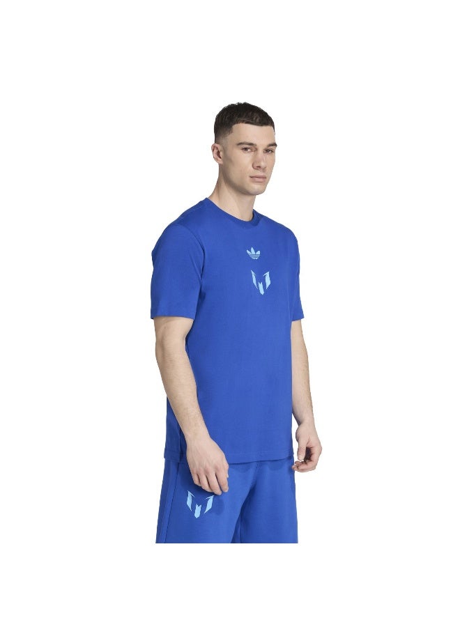 Adidas Messi Tee Blue Football T-Shirts For Men XS - Image 4