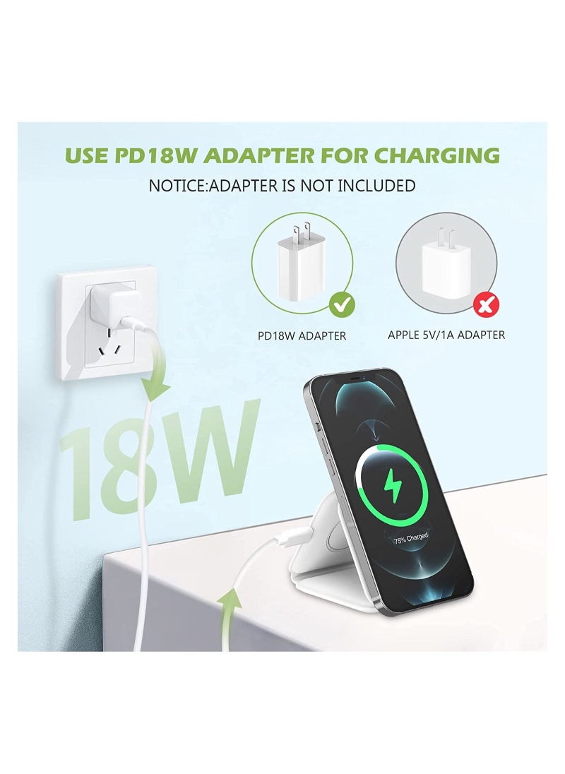 Generic - 3 in 1 Wireless Charger, Foldable Magnetic Charger Station, 18W Fast Wireless Charging Pad, Compatible with iPhone 14/13/12/11, Samsung, AirPods, Google Pixel, i-Watch - Image 1