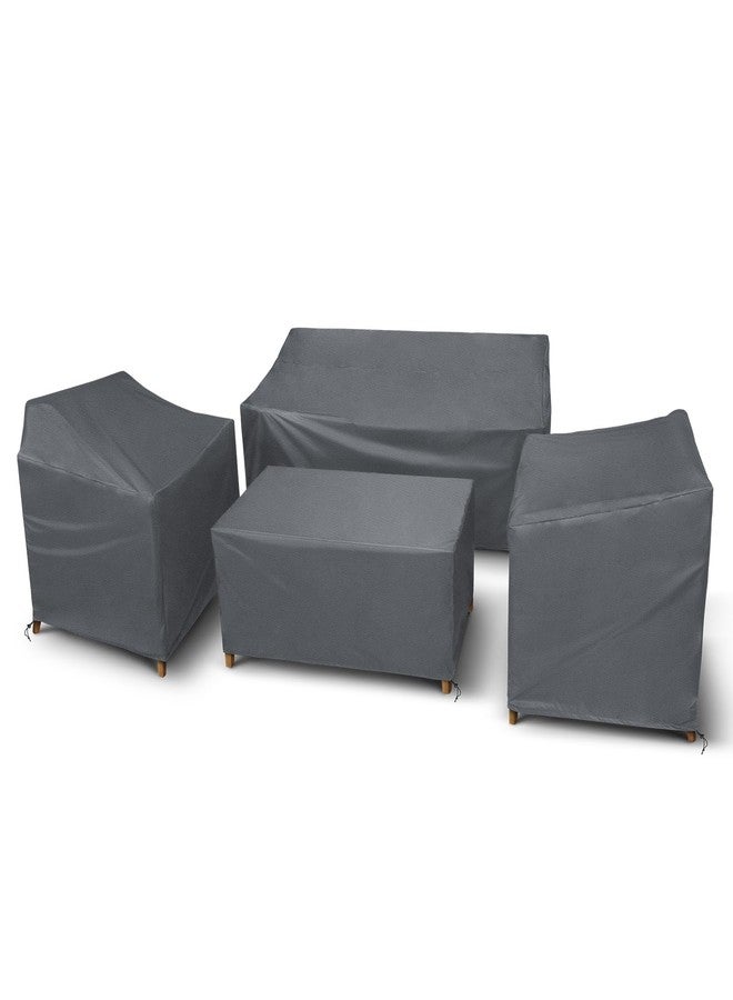 STARTWO Patio Furniture Covers, 4 Piece Heavy Duty Waterproof Outdoor Furniture Cover with Windproof Buckle Strap, Rattan Wicker Patio Furniture Set Cover for Couch Chair, Grey - Image 1