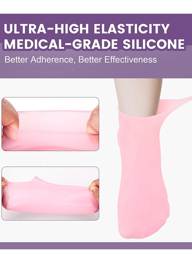 Generic - 2 Pairs Women Foot Spa Pedicure Silicone Socks - Anti Slip Aloe Socks, Calluses, Spa Gel Socks Foot Care After Pedicure, for Dry Cracked Feet Women - Image 1