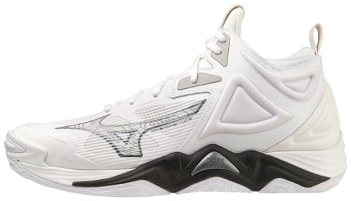 Mizuno Wave Momentum 3 Mid Unisex Volleyball Shoe WhiteBlack 9 Narrow US Men