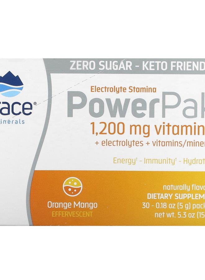 Trace Minerals PowerPak Orange Mango 30 Packets 0.18 oz (5 g) Each