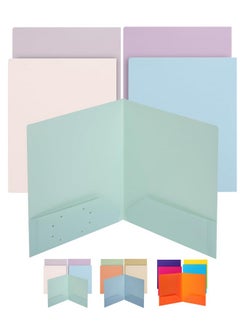 Mr. Pen Plastic Folders With Pockets 5 Pcs Muted Pastel Colors 2 Pocket Plastic Folders File Folders With Pocket  - Image 1