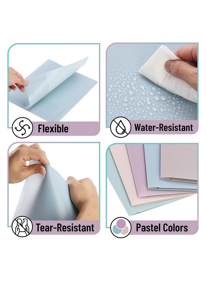 مستر. بين مجلدات بلاستيك بجيوب 5 قطع الوان باستيل هادئة 2 مجلدات بلاستيك جيب مجلدات ملفات بجيب - Image 5