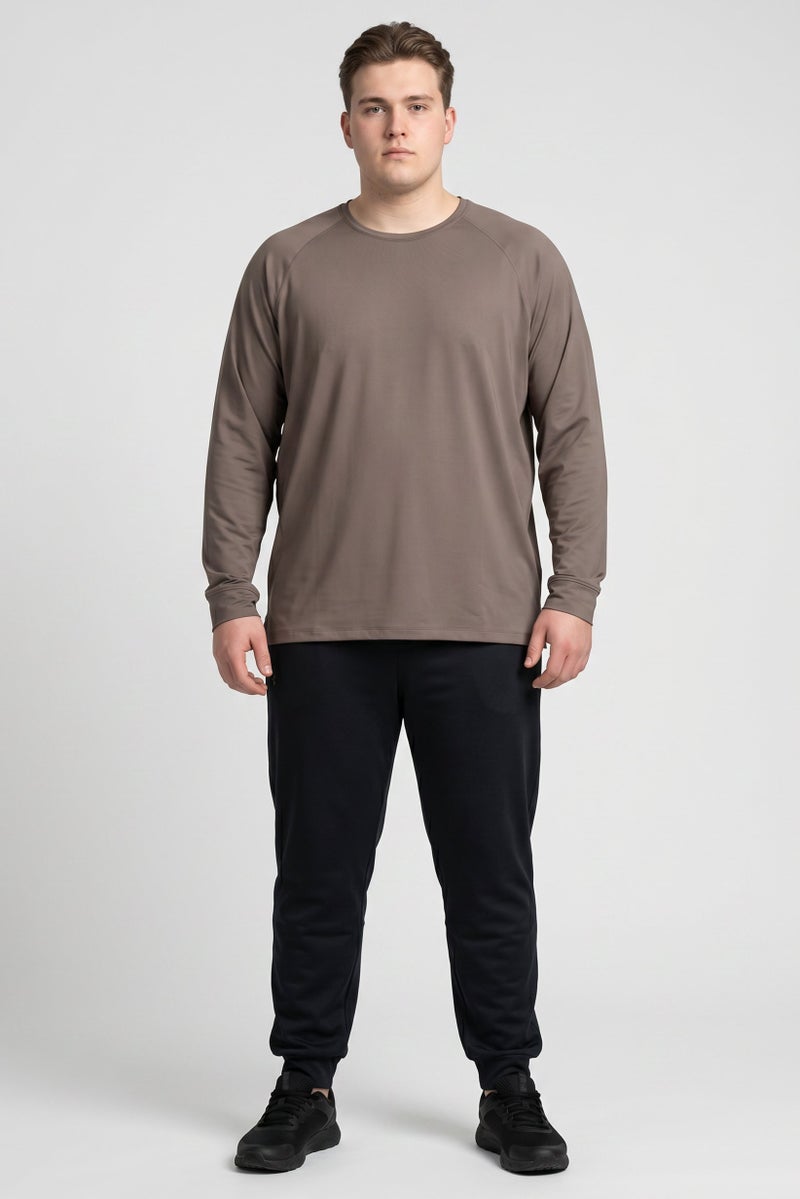 UNDER ARMOUR Men Fitted Long Sleeve Training T-Shirt, Brown - Image 2