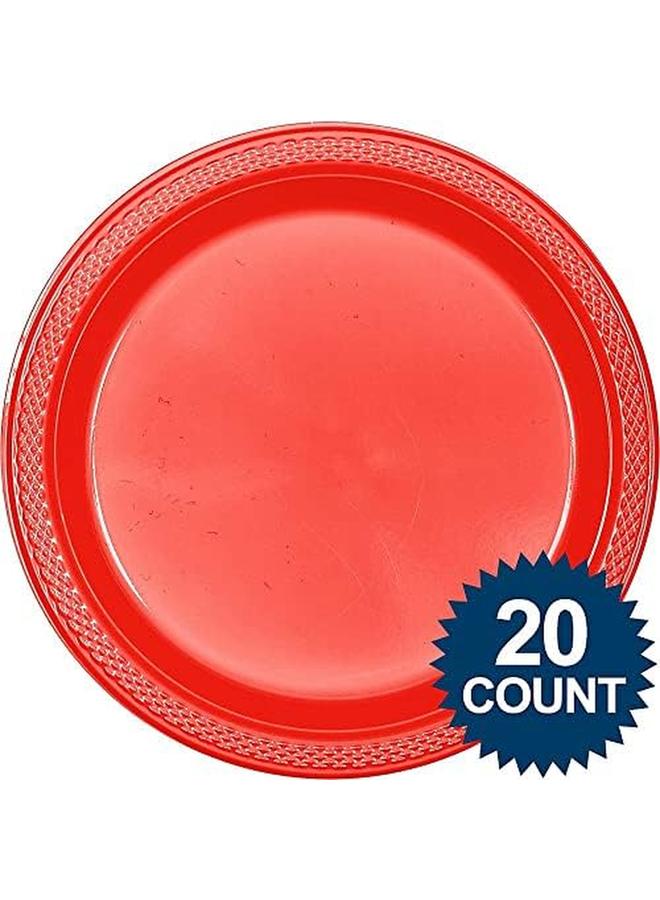 Amscan Apple Red Plastic Plates 10.25In 20Pcs - Image 2