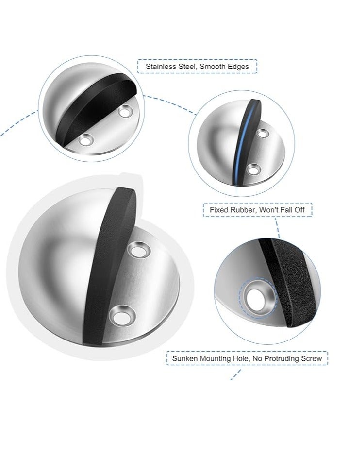 جودوي سدادة باب جودوي، سدادة باب أرضية لاصقة من الفولاذ المقاوم للصدأ تُثبَّت على الأرض بدون حفر، حامل سدادة باب مطاطية لأسفل الباب، نيكل مصقول، عبوة من قطعتين - Image 2