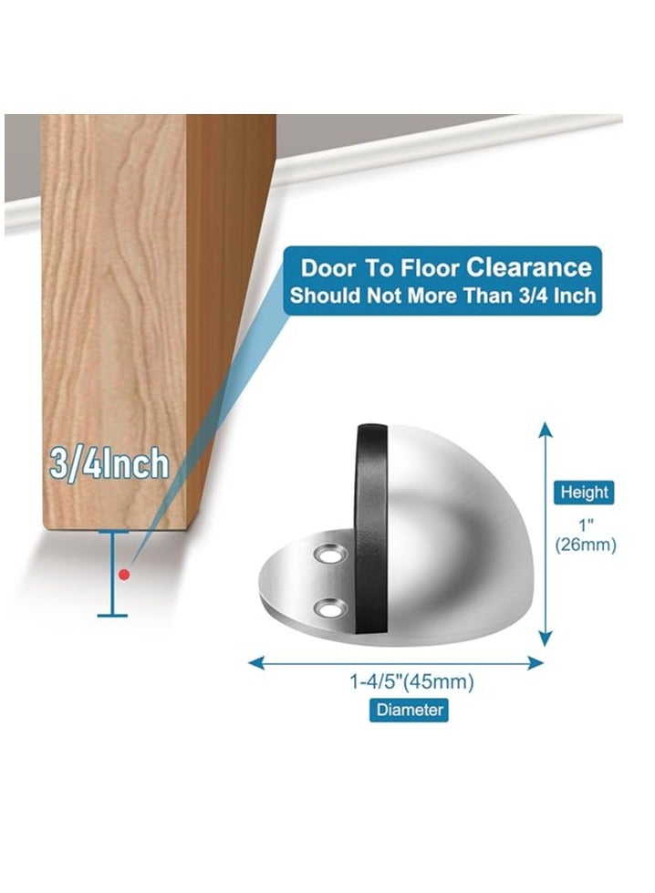 جودوي سدادة باب جودوي، سدادة باب أرضية لاصقة من الفولاذ المقاوم للصدأ تُثبَّت على الأرض بدون حفر، حامل سدادة باب مطاطية لأسفل الباب، نيكل مصقول، عبوة من قطعتين - Image 5
