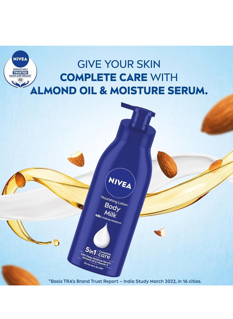 NIVEA Nourishing Body Milk 400ml Body Lotion 48H Moisturization With 2X Almond Oil Smooth and Healthy Looking Skin For Very Dry Skin - Image 2