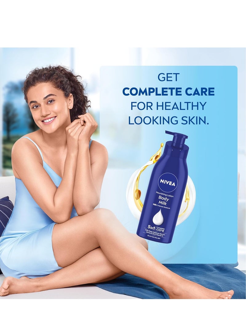 NIVEA Nourishing Body Milk 400ml Body Lotion 48H Moisturization With 2X Almond Oil Smooth and Healthy Looking Skin For Very Dry Skin - Image 3
