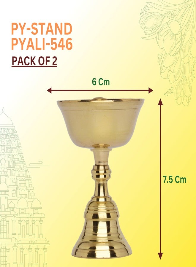 POSHIFY Pyali Brass Diya (Pack of 2) - Handcrafted Traditional Indian Oil Lamp for Puja, Home Decor, and Festival Celebrations - Image 2