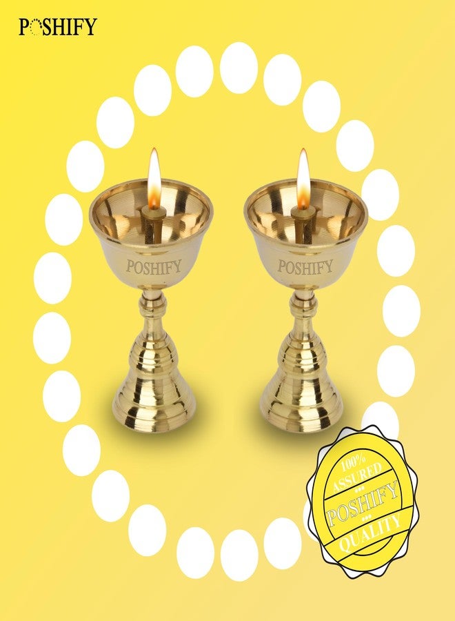 POSHIFY Pyali Brass Diya (Pack of 2) - Handcrafted Traditional Indian Oil Lamp for Puja, Home Decor, and Festival Celebrations - Image 5
