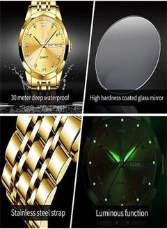 Generic Men's Automatic Mechanical Quartz Watch with Night Light, Waterproof and Date Function (Gold)  - Image 5