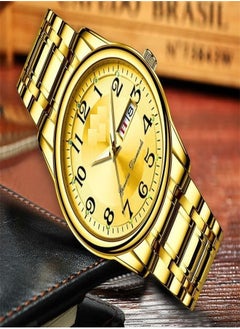 Generic Men's Automatic Mechanical Quartz Watch with Night Light, Waterproof and Date Function (Gold)  - Image 3