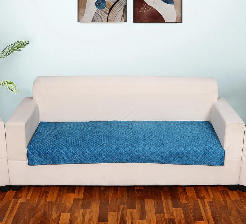 AMAZE ATTIRES Velvet Printed Sofa Seat Cover For 3 Seater With Heavy Antiskid Backing & Easily Machine Washable Sofa Seat Runner For Couch Or Home Living Area (22 X 68 Inches) Aaqsr009-3 - Image 1