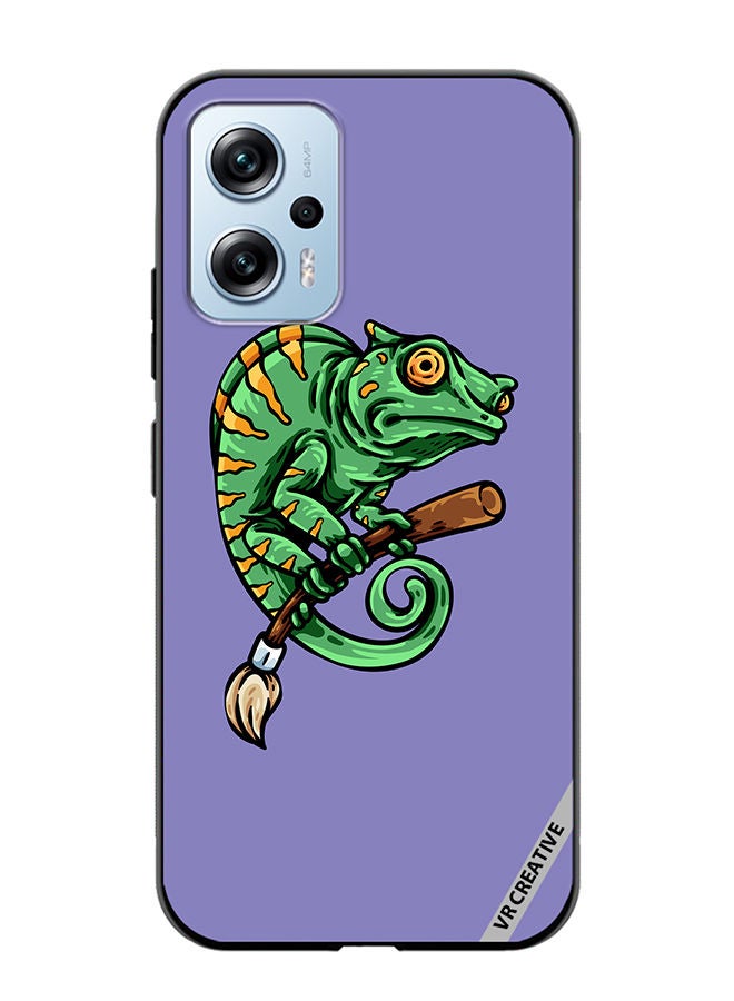 VR CREATIVE Protective Case Cover For Xiaomi Poco X4 GT Chameleon On Broom Design Multicolour - Image 1