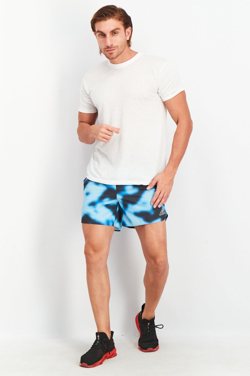 Adidas Men Sportswear Fit Brand Logo Pull On Shorts, Blue  - Image 3