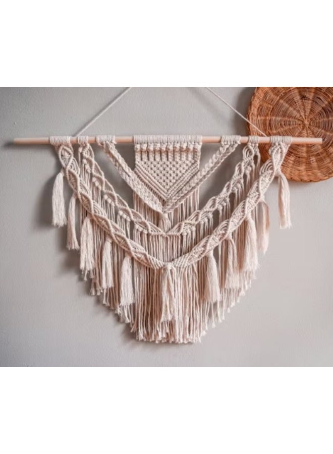 انتيكيانو جدراية مكرمية معلقة علي الحائط بنمط بوهيمي متميز - Image 1