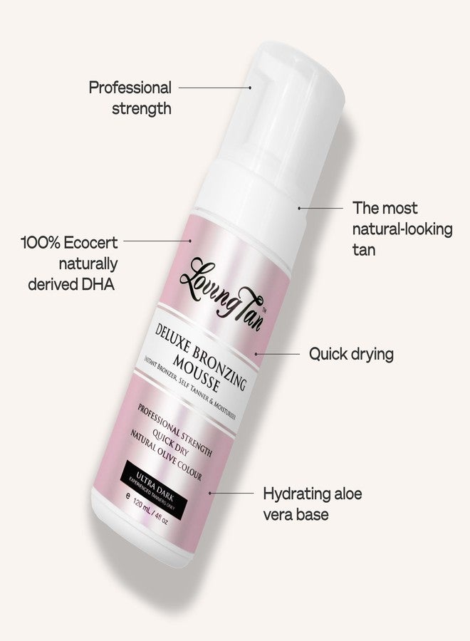 Loving Tan Deluxe Self Tanning Bronzing Mousse, Ultra Dark - Streak Free, Professional Quality Sunless Tanning - Up to 5 Self Tanner Applications per Bottle, Cruelty Free - 4 FL Oz - Image 5