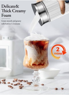 Cafelffe Milk Frother 4 In 1 Electric Milk Steamer Automatic Hot And Cold Milk Foam Machine For Latte Cappuccino And Macchiato 550W 230ML White  - Image 3