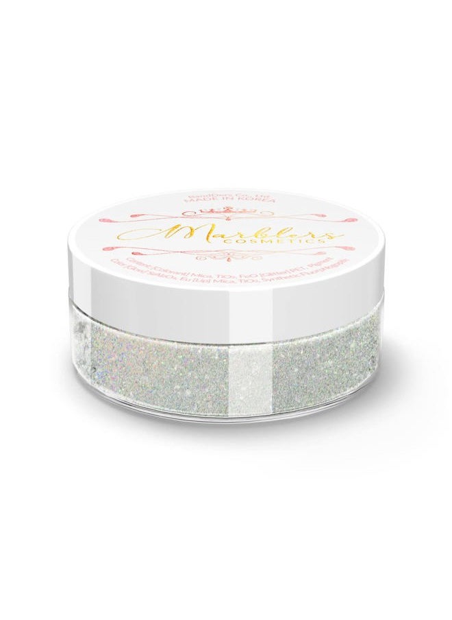 MARBLERS Glitter Mica Powder [Moonlight] 0.14oz (4g) | Glitter Mica | Highly Pigmented | Non-Toxic, Vegan, Cruelty-Free | Eyeshadow, Body Butter, Nail Polish, Nail Art | Party, Body, Face Makeup  - Image 1