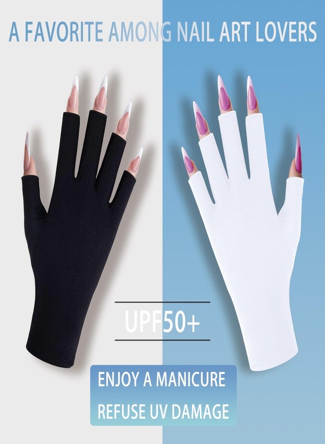 CGBOOM UV Gloves for gel nail lamp, Professional UPF50+ Protection Gloves for Manicures, Anti UV Fingerless Glove for Nail Art Skin Care Protecting Hands from Light Harm (Black) - Image 5