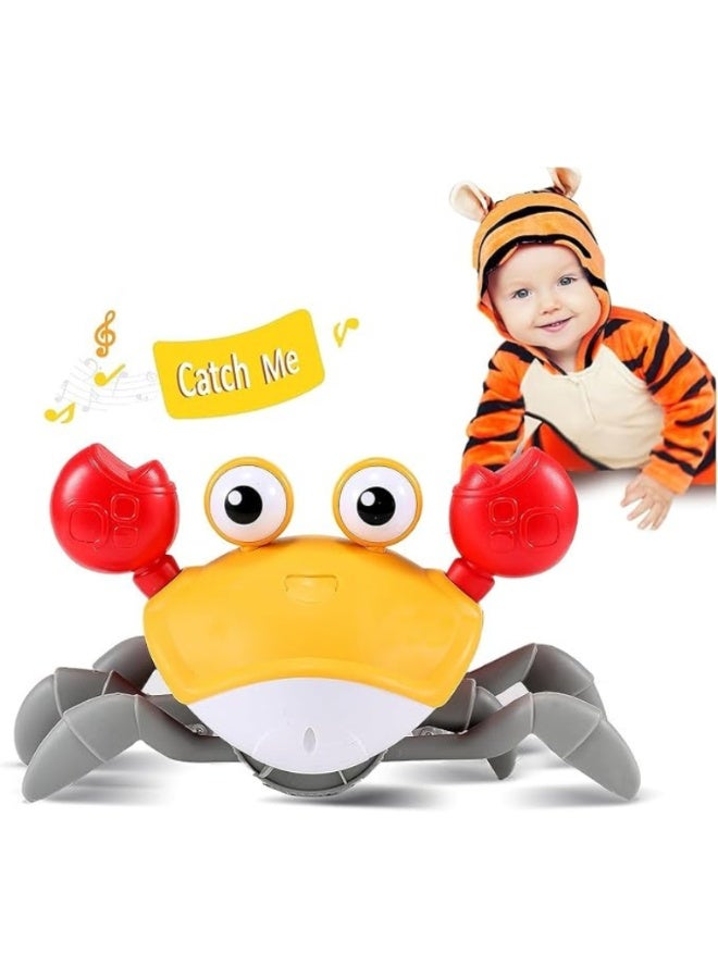 "Interactive Crawling Crab Toy for Babies – Musical Light-Up Tummy Time Toy with Obstacle Avoidance – Smart Moving Toy for Infants & Toddlers – Rechargeable Baby Learning Toy  " - Image 1
