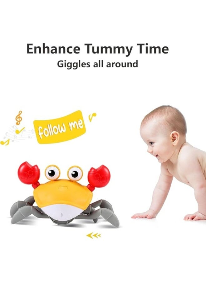 "Interactive Crawling Crab Toy for Babies – Musical Light-Up Tummy Time Toy with Obstacle Avoidance – Smart Moving Toy for Infants & Toddlers – Rechargeable Baby Learning Toy  " - Image 2