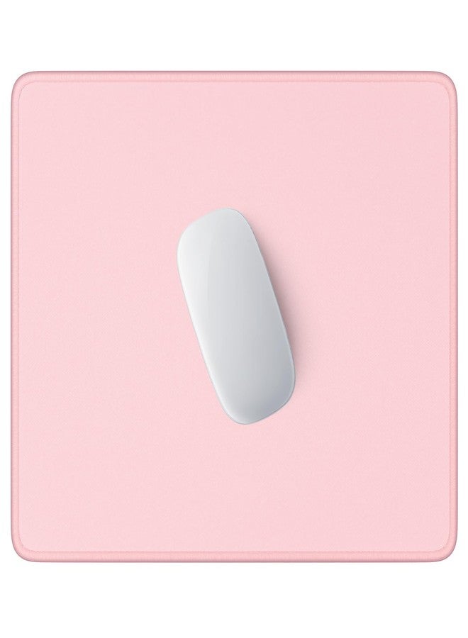 Hsurbtra Mouse Pad, Premium-Textured Square Mousepad 10.2 x 8.3 Inch, Stitched Edge Anti-Slip Waterproof Rubber Pretty Cute Computer Mat for Office Gaming Laptop Women Kids Pink - Image 1