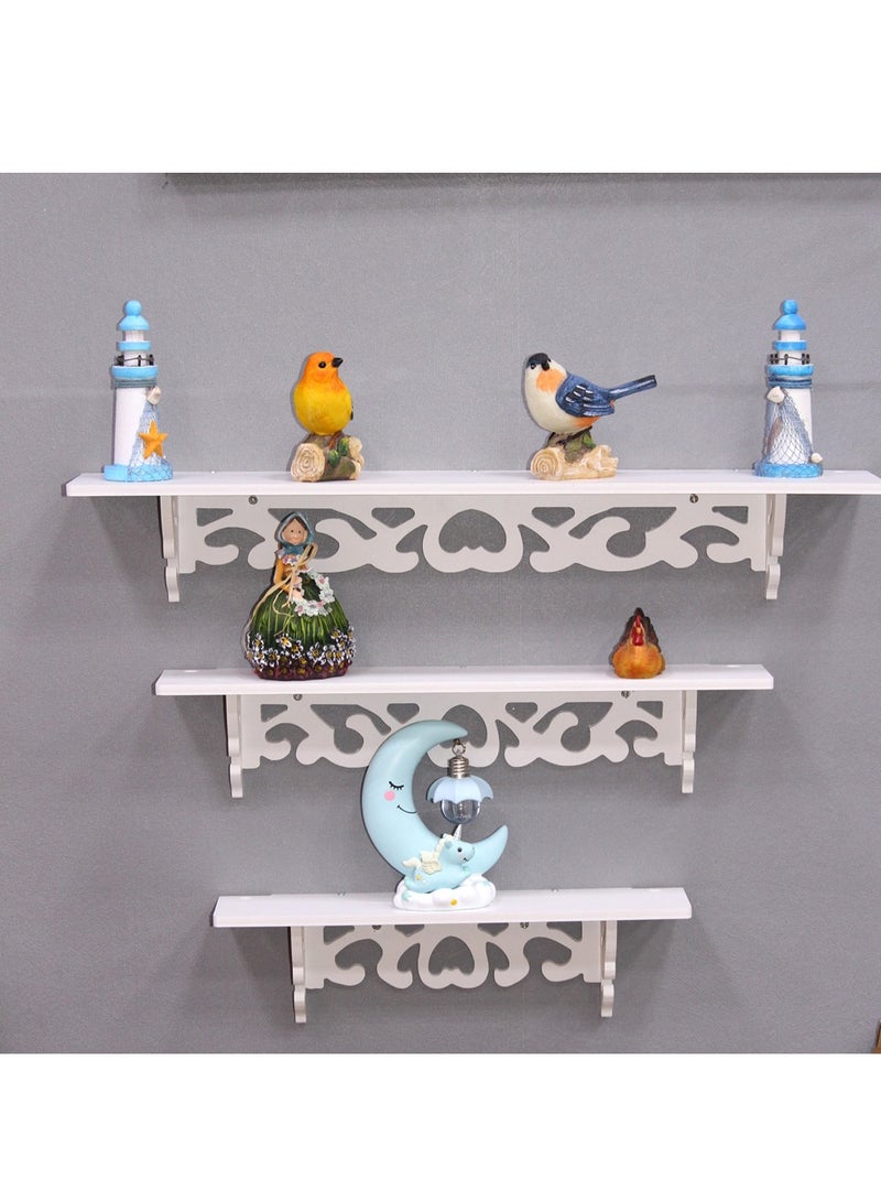 LINGWEI Set of 3pcs Wall Storage Shelves for Bedroom Living Room Bathroom Floating shelves 3pcs DIY Bedroom Bathroom Living Room Storage Holder Display Rack PVC Home Decoration - Image 2