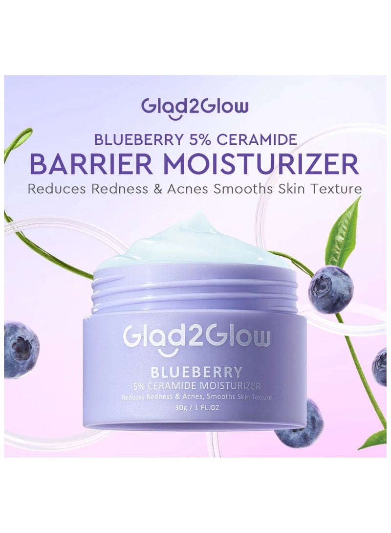Glad2Glow Complete Glad2Glow Set: AHA BHA PHA Intensive Peeling Solution Serum 15ml with Blueberry Ceramide Moisturizer 30g - For Glowing Skin, Acne Treatment, and Skin Barrier Repair - Image 3