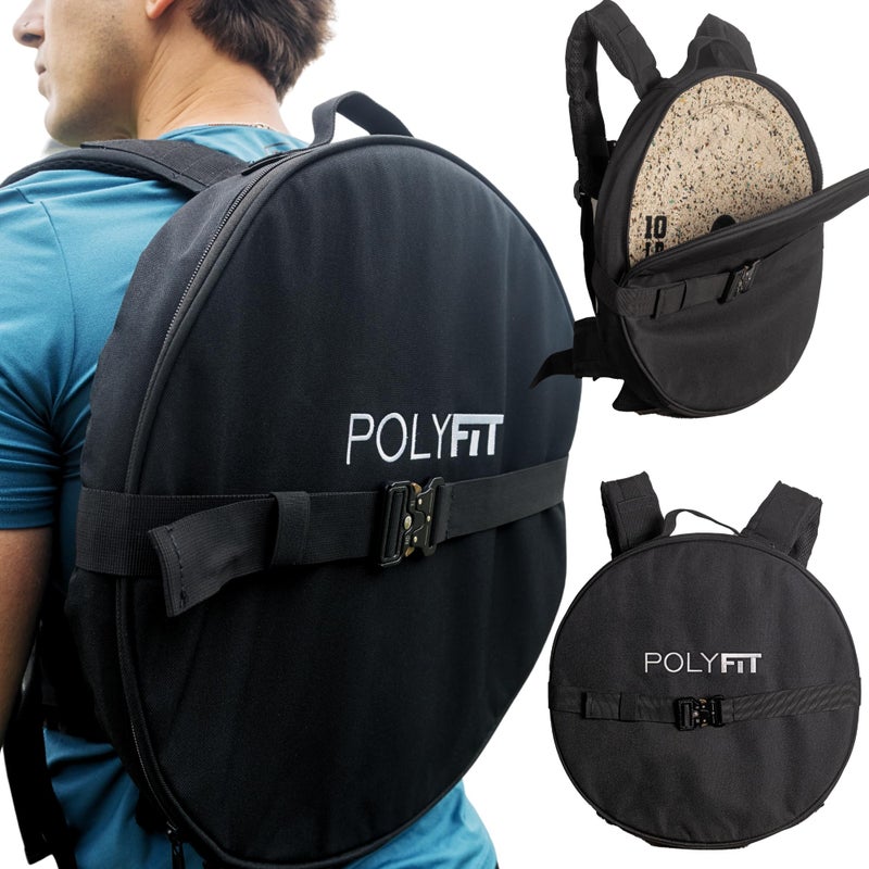 Polyfit PL8 Backpack for Olympic Weight Plates - Weighted Backpack for Strength Training, Rucking, and Gym Workouts - BLACK - Image 1