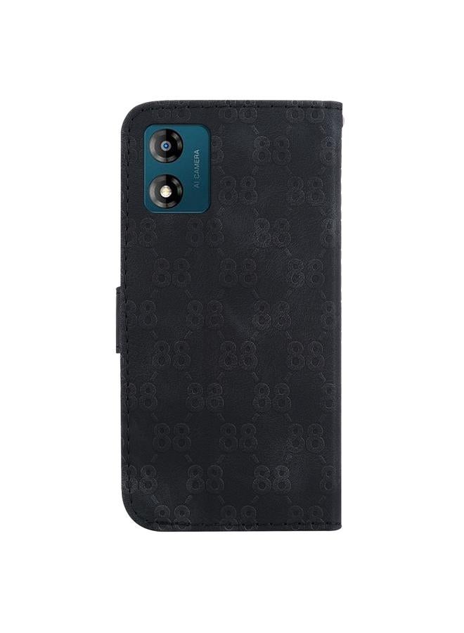 اس-توب جراب لهاتف Motorola Moto E13 مصنوع من الجلد المنقوش على شكل حرف 8 مزدوج - Image 3