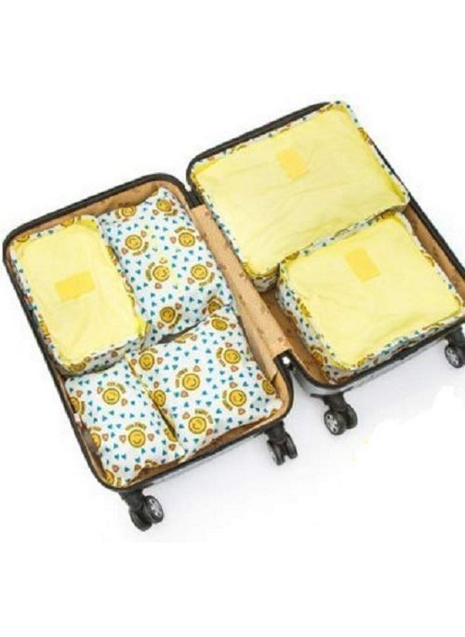 Styleys Polyester Set Of 6 Packing Cubes Travel Organizer (Yellow Smiley) (S1037 P)  - Image 1