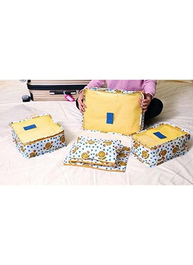 Styleys Polyester Set Of 6 Packing Cubes Travel Organizer (Yellow Smiley) (S1037 P)  - Image 2